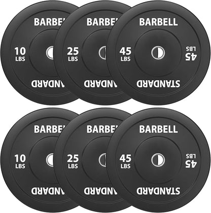 Mikolo Olympic Weight Plates, 2-Inch Rubber Weight Plates with Steel Insert, Bumper Plates for Strength Training, Weight Plate