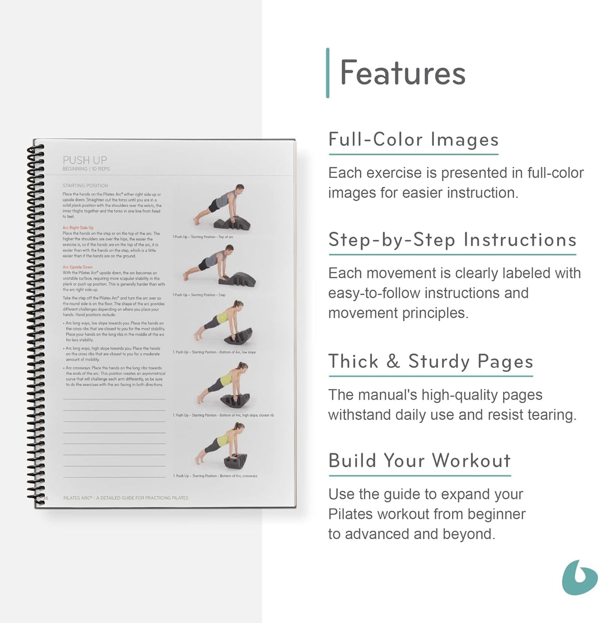 Balanced Body Pilates Arc Guide, Pilates Arc Guide for Workout Equipment, for Home Gym or Studio Use