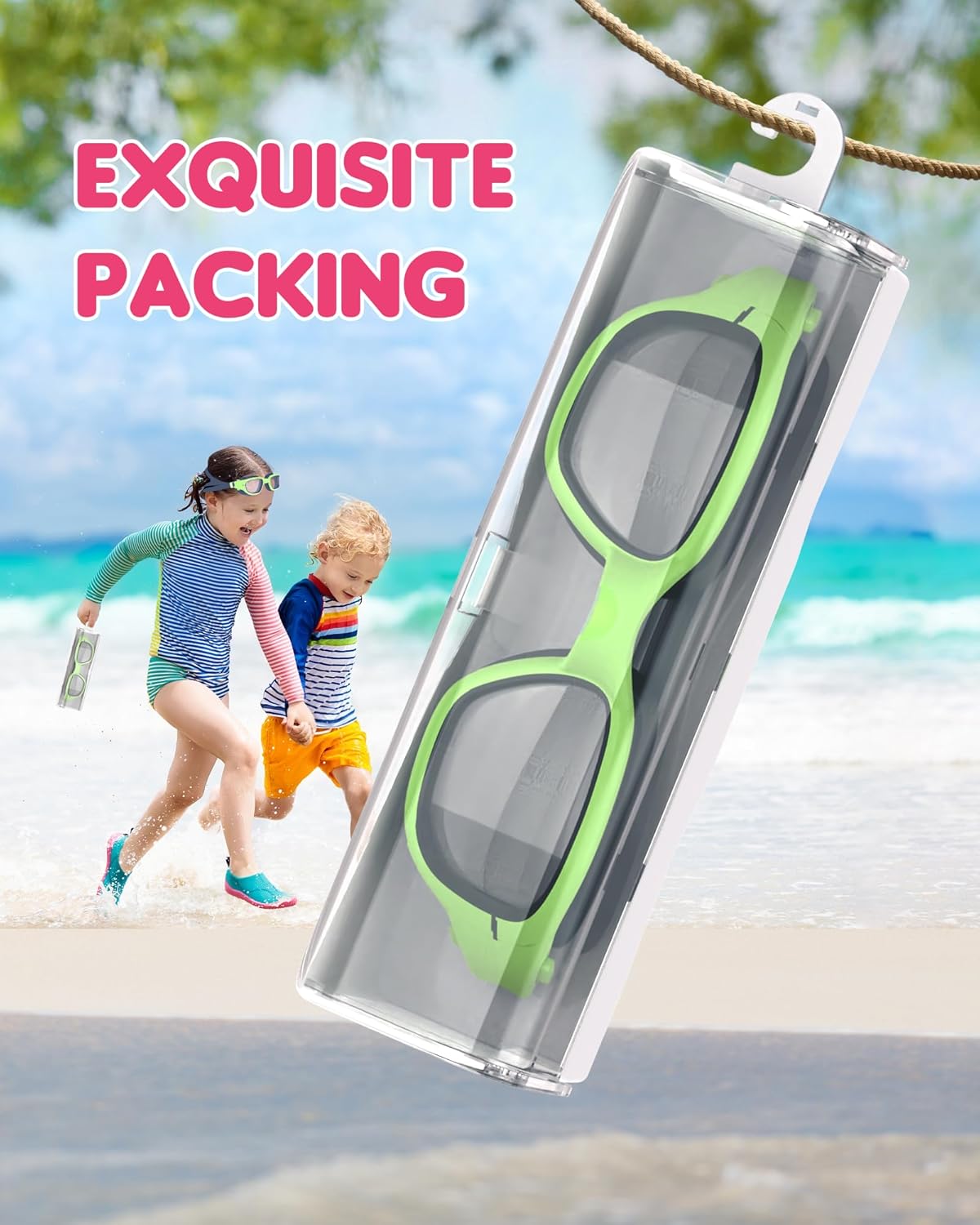 Kids Swim Goggles,Swimming Goggles for Kids 6-14, Anti-Fog UV Protection Pool Glasses for Boys Girls