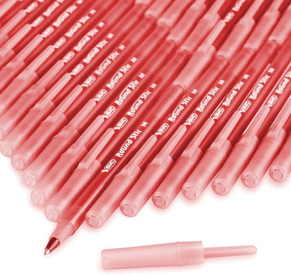 BIC Round Stic Xtra Life Ball Pen, Medium Point (1.0 mm), Red, 12-Count