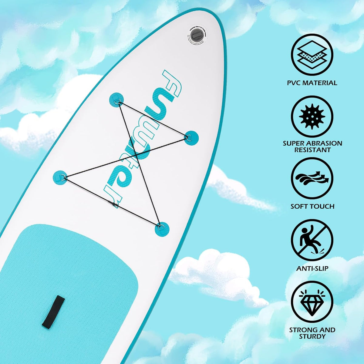 FunWater Inflatable Ultra-Light Stand Up Paddle Board for All Skill Levels with Premium SUP Paddleboard Accessories,Non-Slip Comfort Deck for Youth & Adults