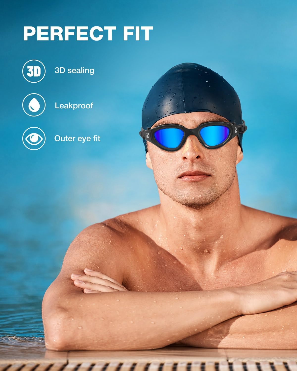 ZIONOR Swim Goggles, G1 SE Swimming Goggles Anti-fog for Adult Men Women