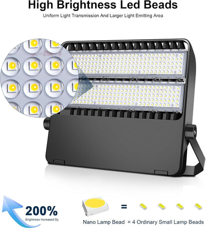 LED Stadium Lights, Extremely Bright 36000 Lumen Outdoor Stadium Flood Light, IP65 Waterproof 240W Commercial Exterior Arena Lighting with 5000K Wide Angle and Heavy Duty