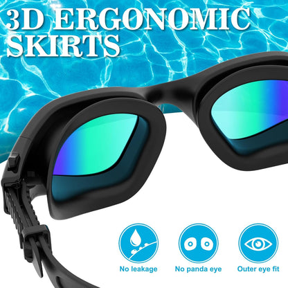 WIN.MAX Polarized Swimming Goggles Swim Pool Goggles Anti Fog Anti UV No Leakage Clear Vision for Men Women Adults Teenagers