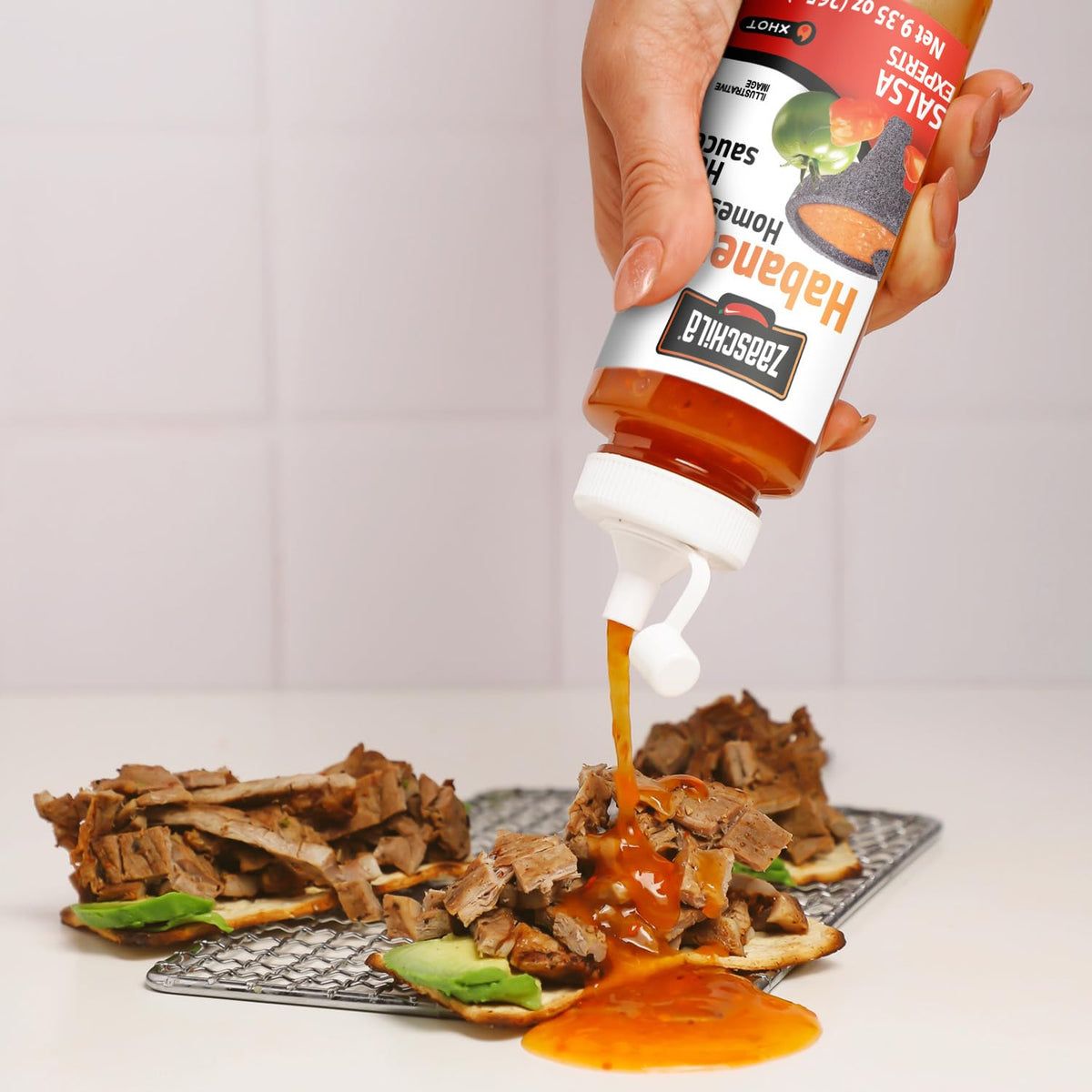 Zaaschila Mexican Sauce Guacamole-Habanero, Habanero, Brava 9.35oz (265g) 3pc pack (Packaging may vary)