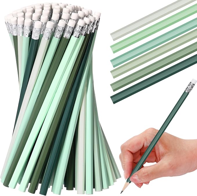 TecUnite 120 Pcs #2 HB Pencils with Eraser,Green Series
