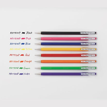 Pentel Arts Hybrid MATTEHOP Gel Roller, 1.0mm, Matte Blue Ink, Box of 12 each (K110-VC)