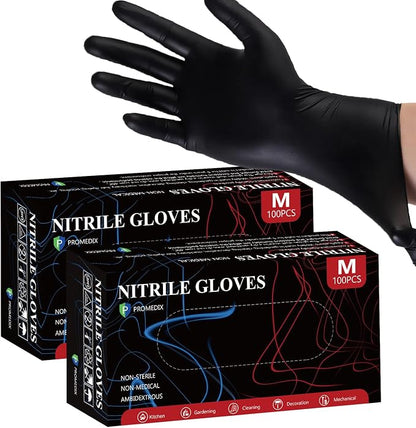 PROMEDIX P Nitrile Disposable Gloves,4mil-100 Count,Gloves Disposable Latex Free,Powder Free for Cooking,Household,Food safe