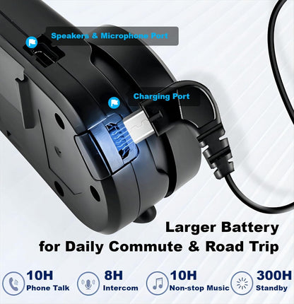 Fodsports FX6 Motorcycle Bluetooth Headset, 6 Riders Group Motorbike Bluetooth Intercom, 1000m Motorcycle Helmet Communication Systems/Voice Dial/Universal Pairing/FM Radio (1 Pack)