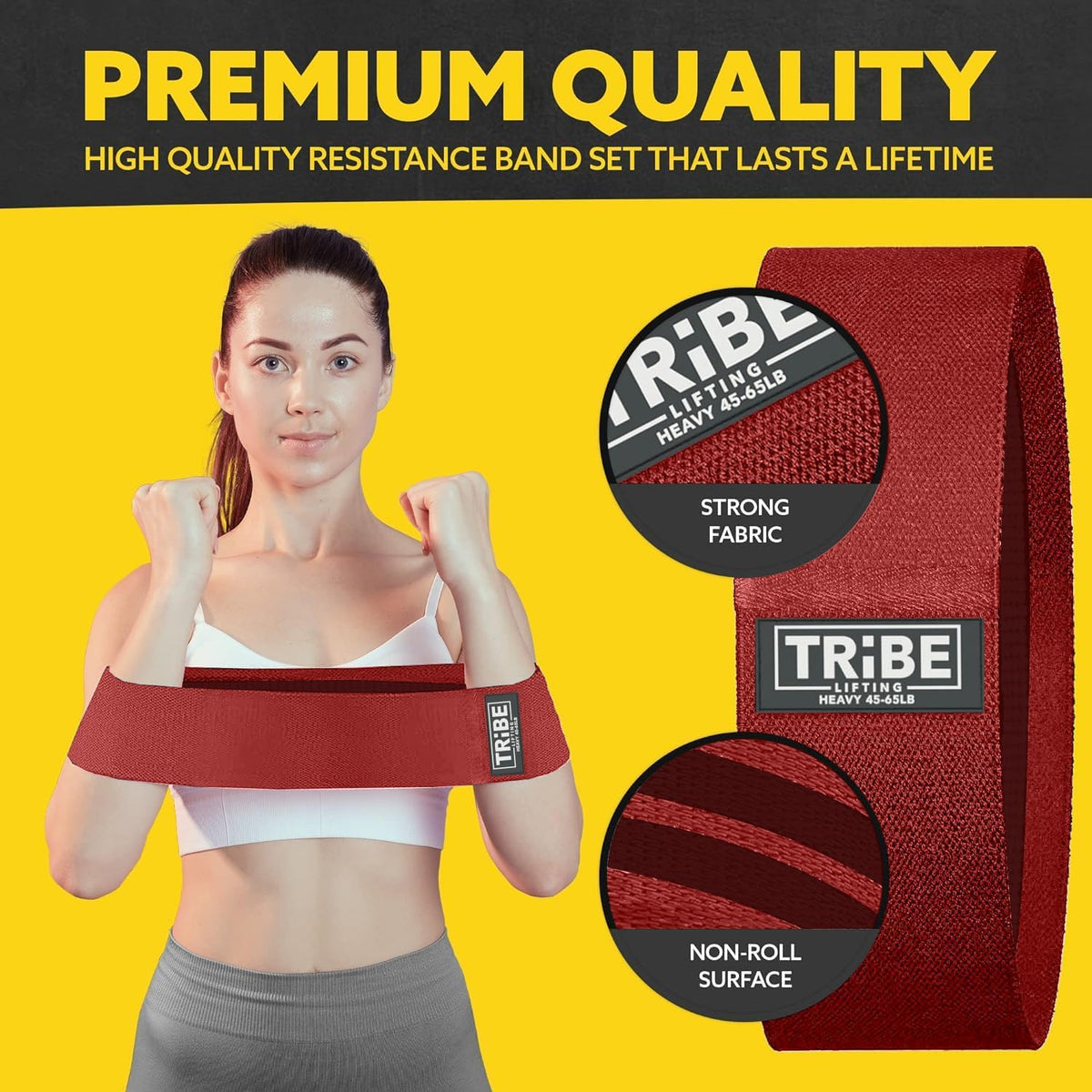 Fabric Resistance Bands for Legs - Workout Bands Resistance Bands for Men and Women - Booty Bands for Working Out - Exercise Bands Resistance Bands Set - Elastic Bands for Exercise