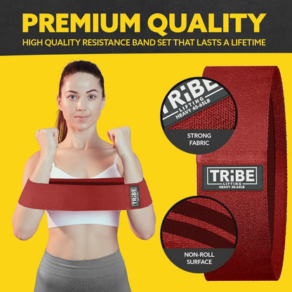 Fabric Resistance Bands for Legs - Workout Bands Resistance Bands for Men and Women - Booty Bands for Working Out - Exercise Bands Resistance Bands Set - Elastic Bands for Exercise