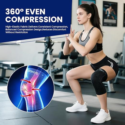 JOMVD Knee Compression Sleeve for Arthritis Pain – Knee Brace for Knee Pain Relief, Meniscus Tear, Inflammation, Circulation, Swelling & Injury Recovery – Anti-Slip Breathable Support for Women & Men,Small