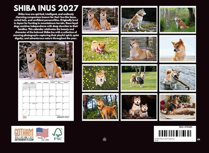 Shiba Inu Calendar 2027 Monthly Wall Calender 12 Month
