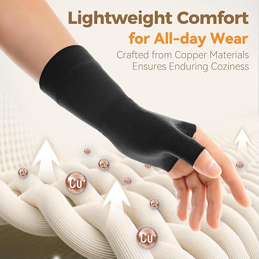 Thumb Compression Sleeves（1 Pair）, CMC Thumb Brace Support for Arthritis, Tendonitis & Sprain, Lightweight Thumb Hand Wrist Brace for Left & Right Hand - S size
