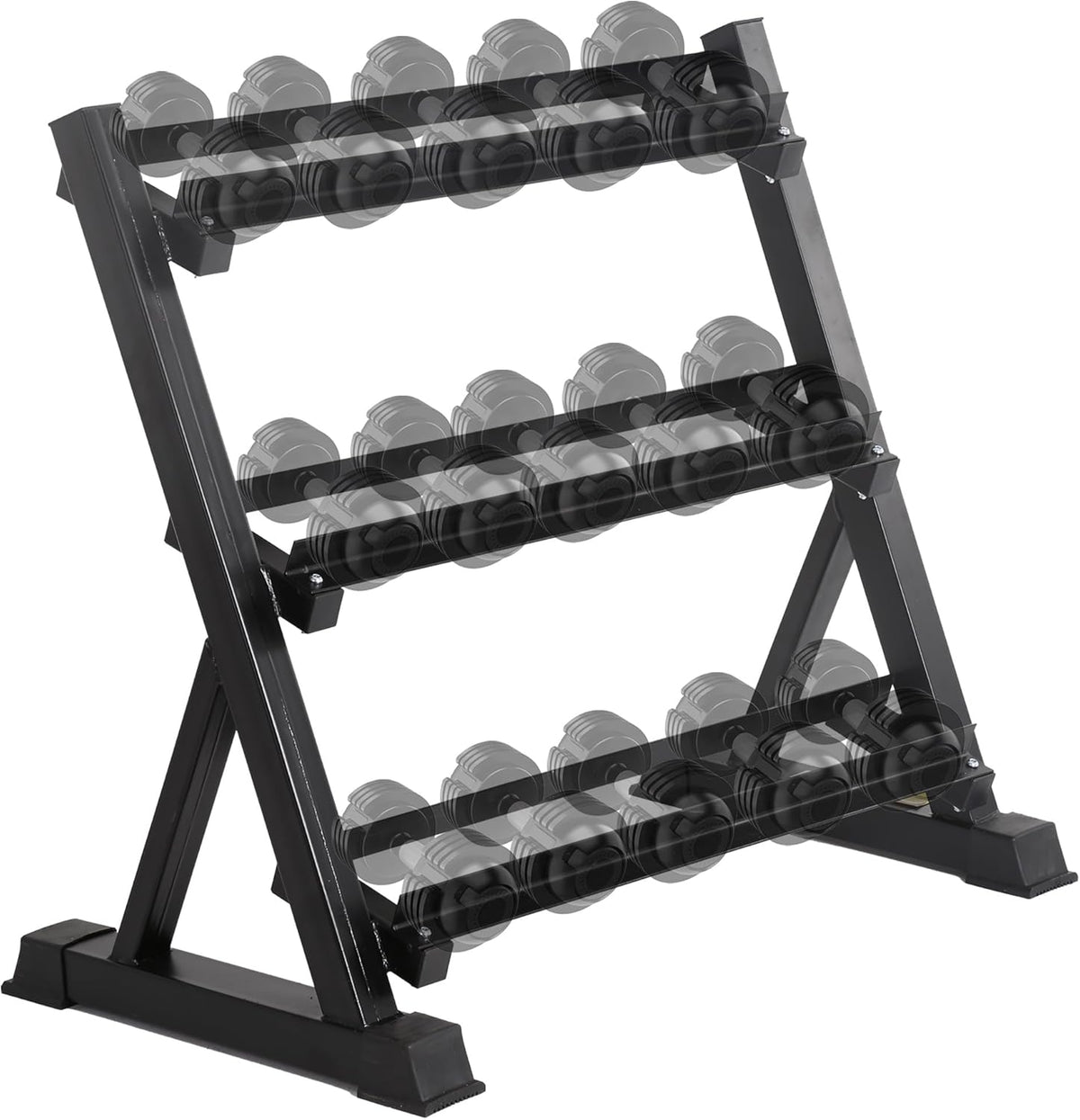 PayLessHere Dumbbell Rack 3 Tier Weight Storage Organizer Racks with Solid Steel Holder & 1000lbs Capacity For Home Gym, Black