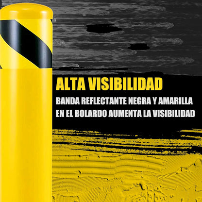 Safety Bollard Post, Steel Bollards,Parking Bollard, Yellow Powder Coated Safety Parking Barrier Post, for Traffic Sensitive Areas (6, 36"H*3.5"D)