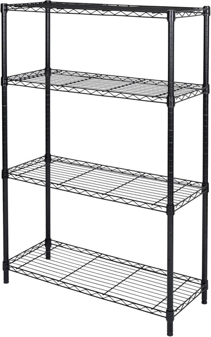 Homeiju 4 Tier Shelving Unit,Heavy-Duty Height Adjustable Storage Rack 1300 LBS Capacity with Adjustable Feet ,Metal Storage Shelves Wire Shelf for Kitchen Garage Laundry ,13.77"D x 35.43"W x 54.33"H