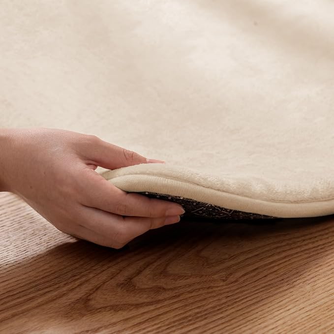 1.3" Thick Baby Floor Play Mat 59x79, Basic Padded Foam Mat for Tummy Time Crawling, Non Slip Cushioned for Babies Toddlers Infants Kids (Beige)