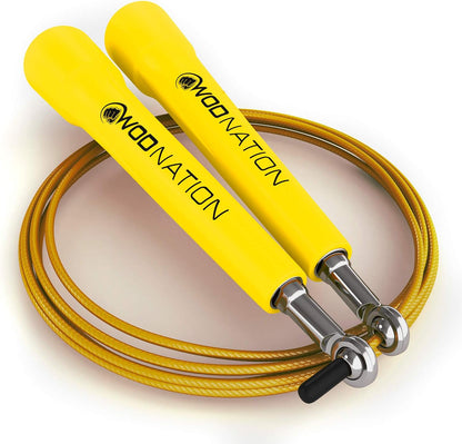 WOD Nation Adjustable Speed Jump Rope For Men, Women & Children - Blazing Fast Fitness Skipping Rope Perfect for Boxing, MMA, Endurance