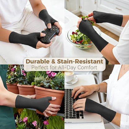 Thumb Compression Sleeves（1 Pair）, CMC Thumb Brace Support for Arthritis, Tendonitis & Sprain, Lightweight Thumb Hand Wrist Brace for Left & Right Hand - S size