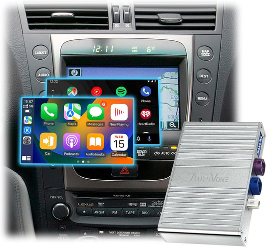 Wireless/Wired Phone Mirroring Android Auto Interface Upgrade Kit for Lexus 2005-2008 is, Support Wireless CarPlay, AirPlay, Cameras, Retaining Car OEM Monitor, Control System