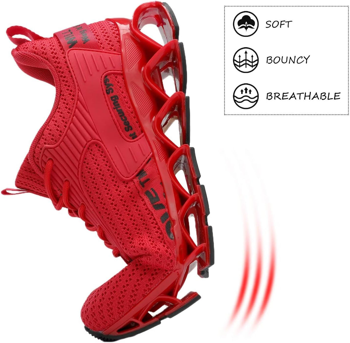 Vooncosir Men's Fashion Sneakers Breathable Mesh Running Shoes Blade Non Slip Soft Sole Casual Athletic Walking Shoes