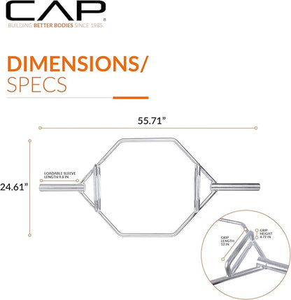 CAP Olympic Trap Bar | Heavy-Duty Hex Shrug & Deadlift Weight Bar