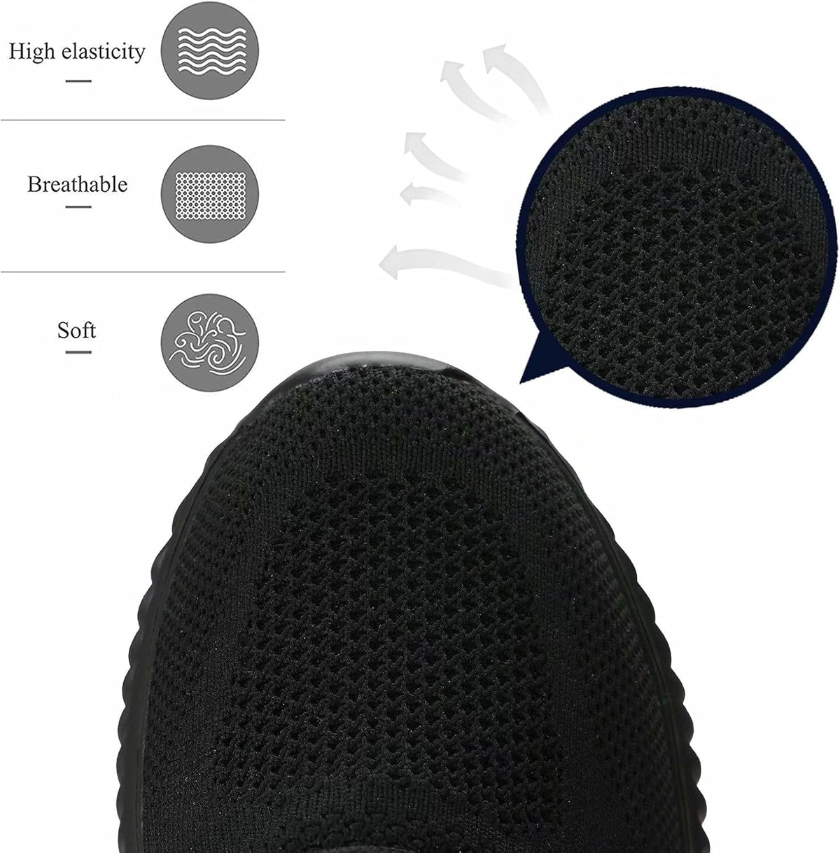 Mens Slip On Running Shoes Athletic Walking Trainers Lightweight Breathable Mesh Tennis Sneakers