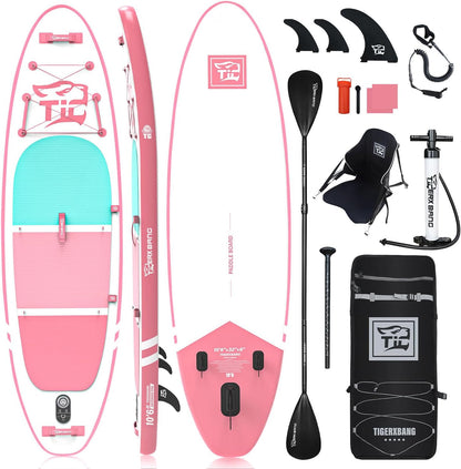 Inflatable Paddle Board with Premium SUP Board Accessories, Allround Paddle Boards for Adults/Kids,Stand Up Paddle Board Defender Collection
