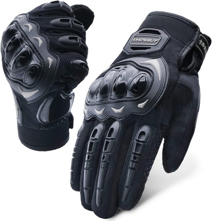 Motorcycle Gloves Touch Screen Full Finger Riding Gloves Knuckle Protection for Men and Women for Dirt Riding, Road Racing, Cycling, Climbing Work Outdoor Sports