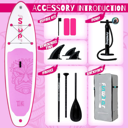 FunWater Inflatable Ultra-Light Stand Up Paddle Board for All Skill Levels with Premium SUP Paddleboard Accessories,Non-Slip Comfort Deck for Youth & Adults