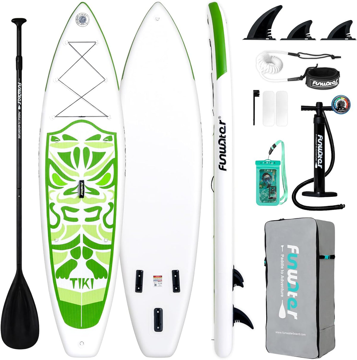 FunWater Inflatable Ultra-Light Stand Up Paddle Board for All Skill Levels with Premium SUP Paddleboard Accessories,Non-Slip Comfort Deck for Youth & Adults