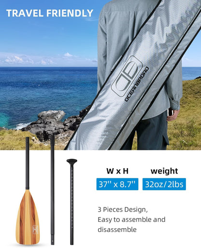 OCEANBROAD SUP Paddle - Adjustable Stand-Up Paddle for Paddleboard Kayak, Adjustable Aluminum Alloy Shaft with Reinforced Nylon Blades