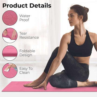 Foldable Yoga Mat, 6mm Thick, Lightweight, Anti-Slip, and Easy to Store – Perfect for Travel, Yoga, Pilates, Home Workouts, and Floor Exercises