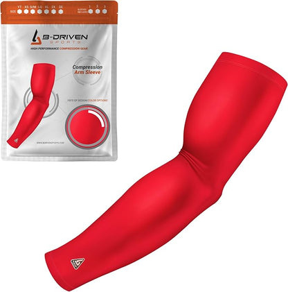 Pro-Fit Compression Arm Sleeve for Men, Women & Youth, Volleyball Baseball Basketball Weightlifting - Single