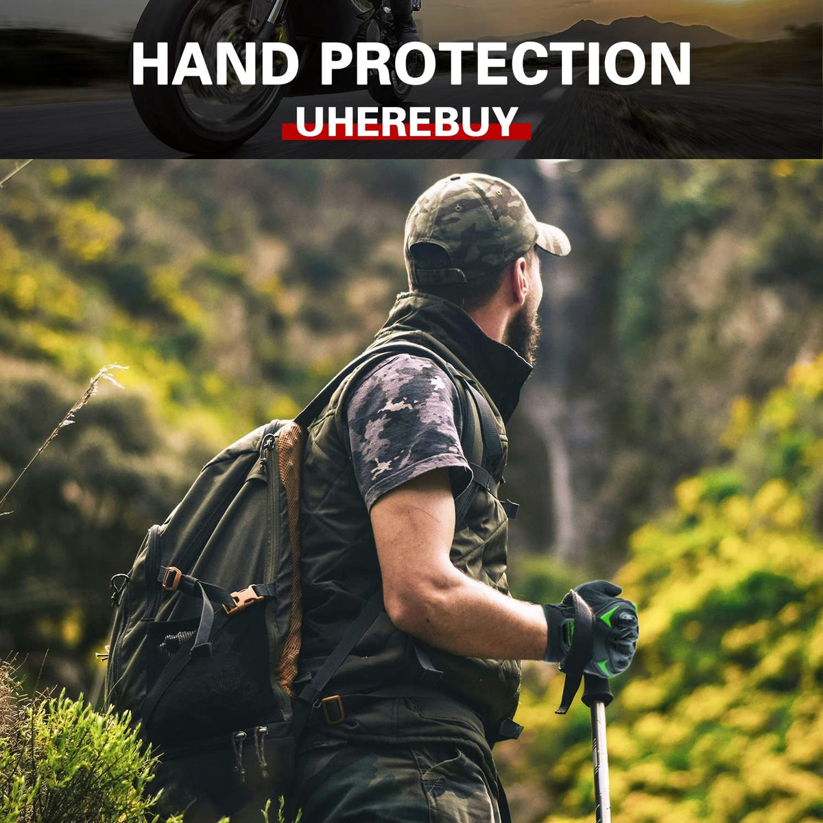 Motorcycle Gloves Touch Screen Full Finger Riding Gloves Knuckle Protection for Men and Women for Dirt Riding, Road Racing, Cycling, Climbing Work Outdoor Sports