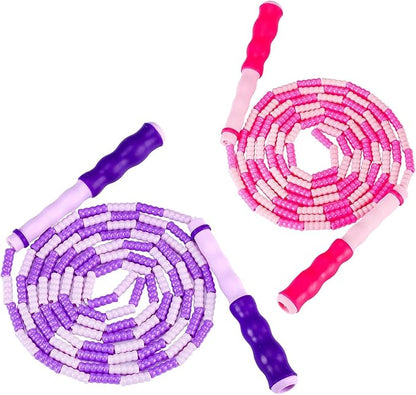 Zocy 2 Pack Jump Rope for Fitness Exercise Equipment, Tangle-Free Rope Skipping with Soft Beaded Segment, Premium Adjustable Jumping Rope for kids, women, men