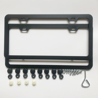 License Plate Frames,2 Packs Front Rear Car Tags,Aluminum Alloy License Plate Cover,No Rust,Water Proof,Wear Resistant,Car Accessories (Two Holes Frame)