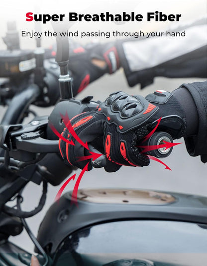 KEMIMOTO Motorcycle Gloves for Men/Women, Touchscreen Dirt Bike Gloves with Shell, Anti-Slip for Motorbike, Riding, Racing, Cycling, Dirt Bike, ATV, UTV, Motocross, BMX, Hiking