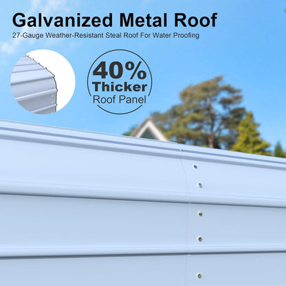 20x20 Metal Carports Heavy Duty for 2 Cars Garage,Car Tent Garage with Galvanized Metal Roof,Outdoor Garage Shelter for Car, SUV, Truck and Boats, Grey All Weather