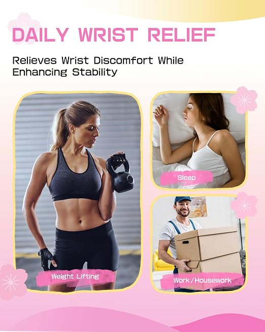 Wrist Brace with Soft-Touch Fabric, Right, M | Compression Wrist Support for Daily Wear, Typing & Work, Adjustable Wrist Wrap for Mild Carpal Tunnel, Tendonitis