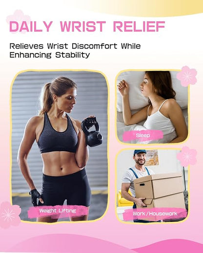 Wrist Brace with Soft-Touch Fabric, Right, M | Compression Wrist Support for Daily Wear, Typing & Work, Adjustable Wrist Wrap for Mild Carpal Tunnel, Tendonitis