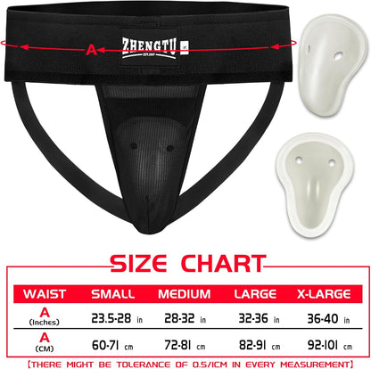 Groin Protector Cup Kickboxing Boxing Muaythai MMA Groin Guard, Jockstrap Karate Training, BJJ Protection, Soccer, Basketball Removable TPE Cup with Silicone Cushioning