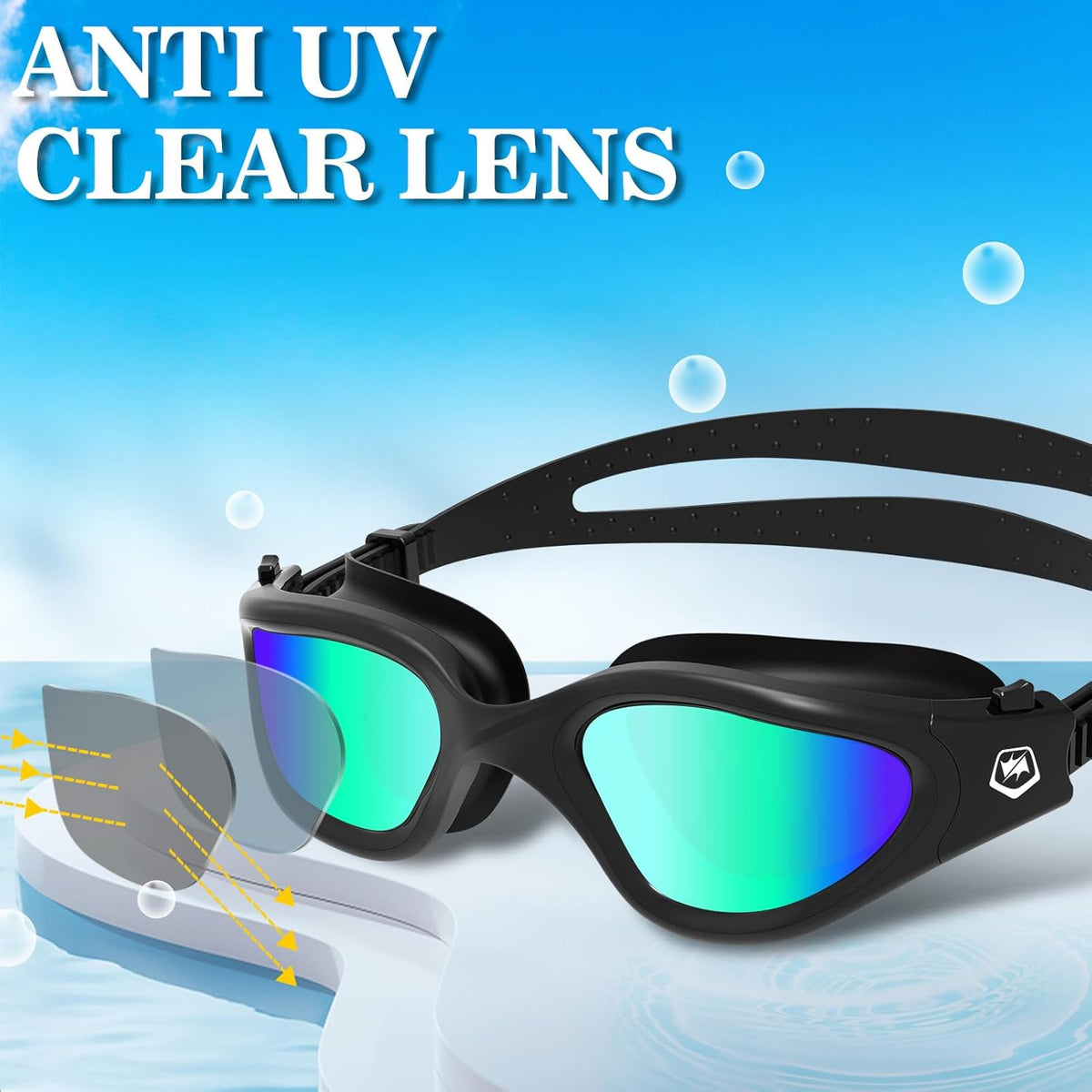 WIN.MAX Polarized Swimming Goggles Swim Pool Goggles Anti Fog Anti UV No Leakage Clear Vision for Men Women Adults Teenagers