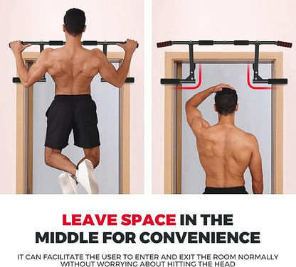 ONETWOFIT Pull Up Bar for Doorway, 440 lbs Heavy Duty Upper Body Fitness Workout Bar for Home Gym Exercise, Multi-Grip Strength Wall Mounted Door Frame Chin-Up Bar for Almost All Doors