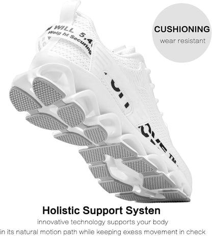 Vooncosir Men's Fashion Sneakers Breathable Mesh Running Shoes Blade Non Slip Soft Sole Casual Athletic Walking Shoes