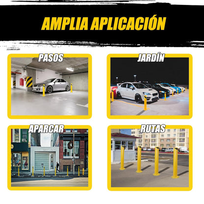 Safety Bollard Post, Steel Bollards,Parking Bollard, Yellow Powder Coated Safety Parking Barrier Post, for Traffic Sensitive Areas (6, 36"H*3.5"D)