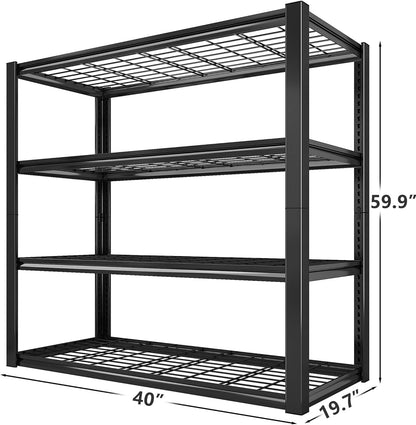 REIBII 40" W Storage Shelves 2200LBS Garage Shelving Heavy Duty Metal Shelving Adjustable Metal Shelves Industrial Shelf for Warehouse Basement Pantry Kitchen, 3 Pack