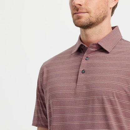 M MAELREG Golf Shirts for Men Moisture Wicking Striped Polo Performance Dry Fit Business Sports Mens Polo Shirts Short Sleeve