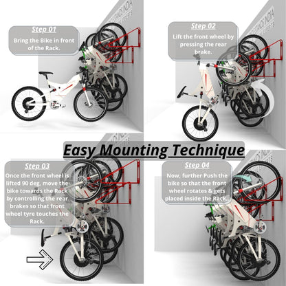 Bike Wall Mount Vertical Hanger for Home Space Saving Bike Rack Storage Mount for Garage or Home, Bicycle Holder for Mountain Bikes Road Bikes Holds up to 77lbs, Black,Pack of 1